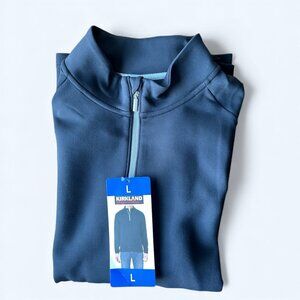 Kirkland Signature Men's Half Zip Long Sleeve Sweater Black size L